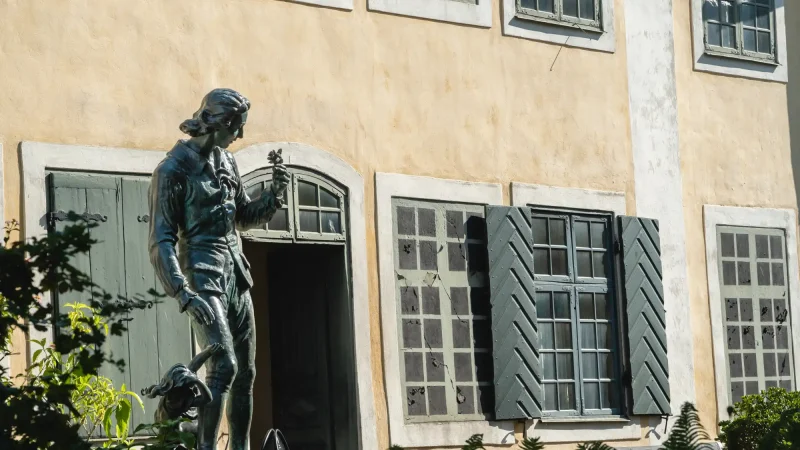 Staty i trädgård