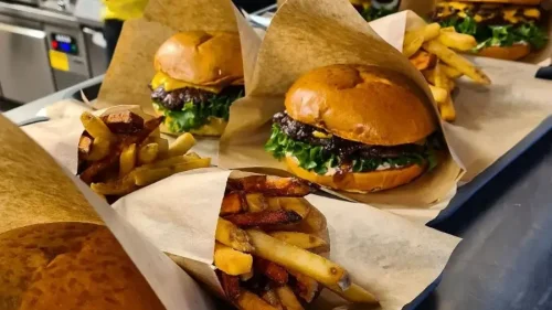 hamburgare på American Steakhouse