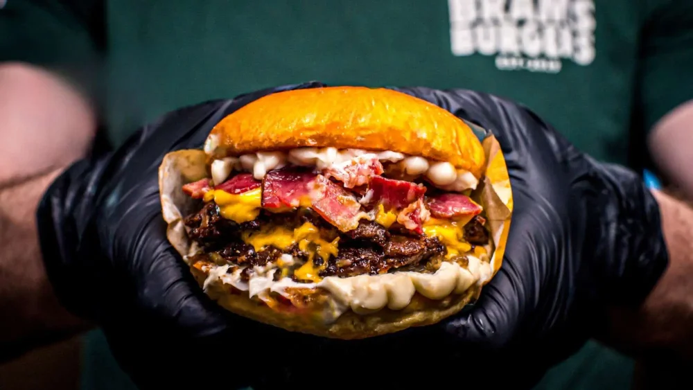 En saftig hamburgare