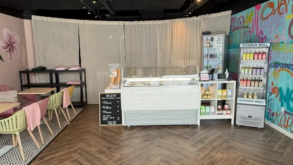 Inredning i glassbutik