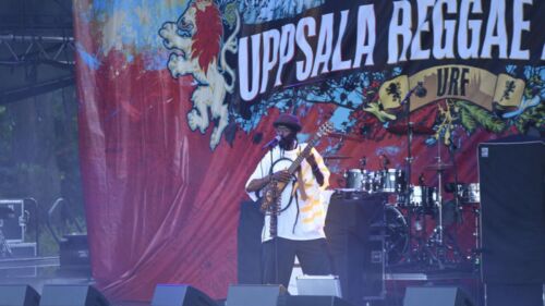 Man som uppträder på Uppsala Reggae Festival