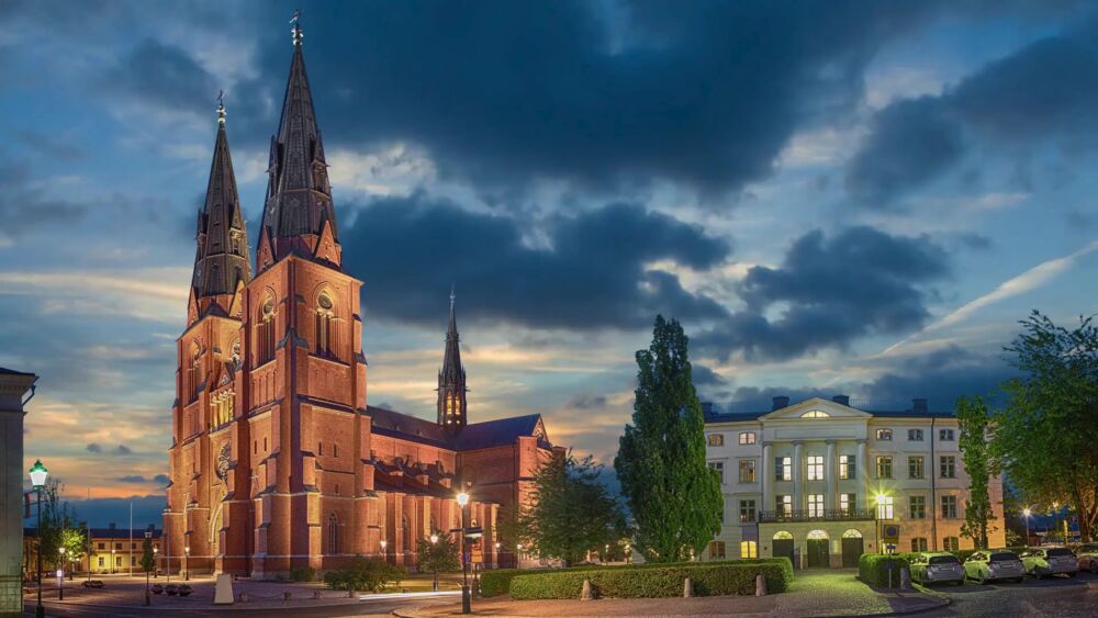 Vy över Uppsala domkyrka