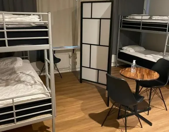 En sovsal på Uppsala city hostel