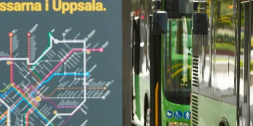 Busshållplats i Uppsala