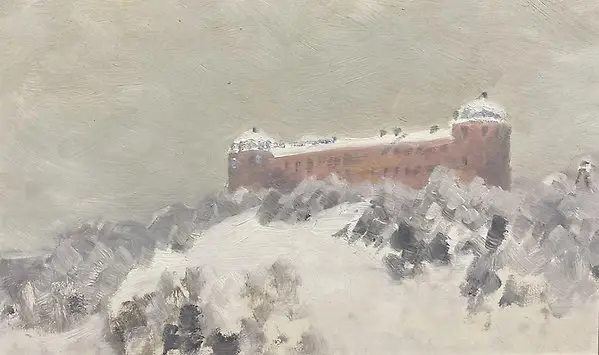 Målning av Brunoi Liljefors föreställande Uppsala slott