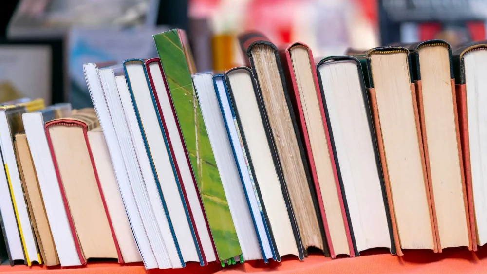 Second hand böcker på rad