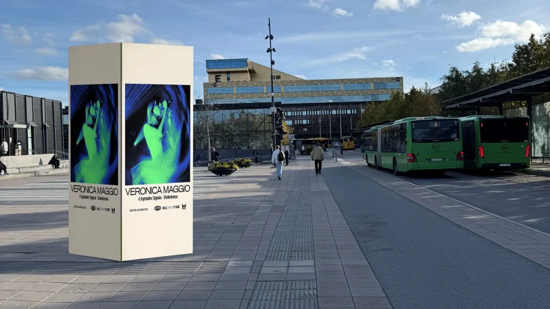 Evenemangsskylt på Uppsala C