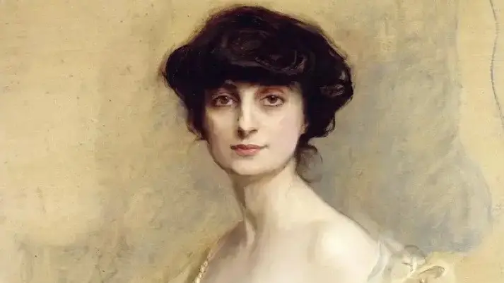 En oljemålning av en kvinna