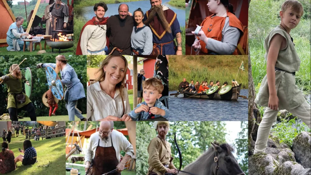 Kollage med historiska aktiviteter