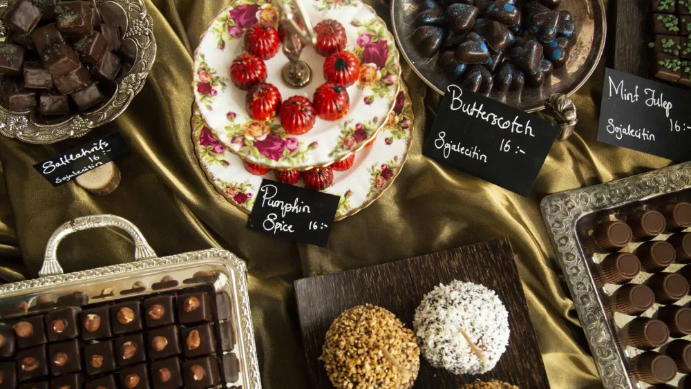 Choklad på ett bord 