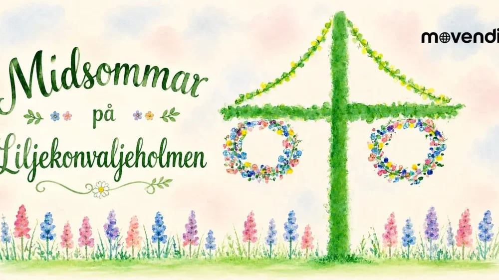 En midsommarstång målad med vattenfärg