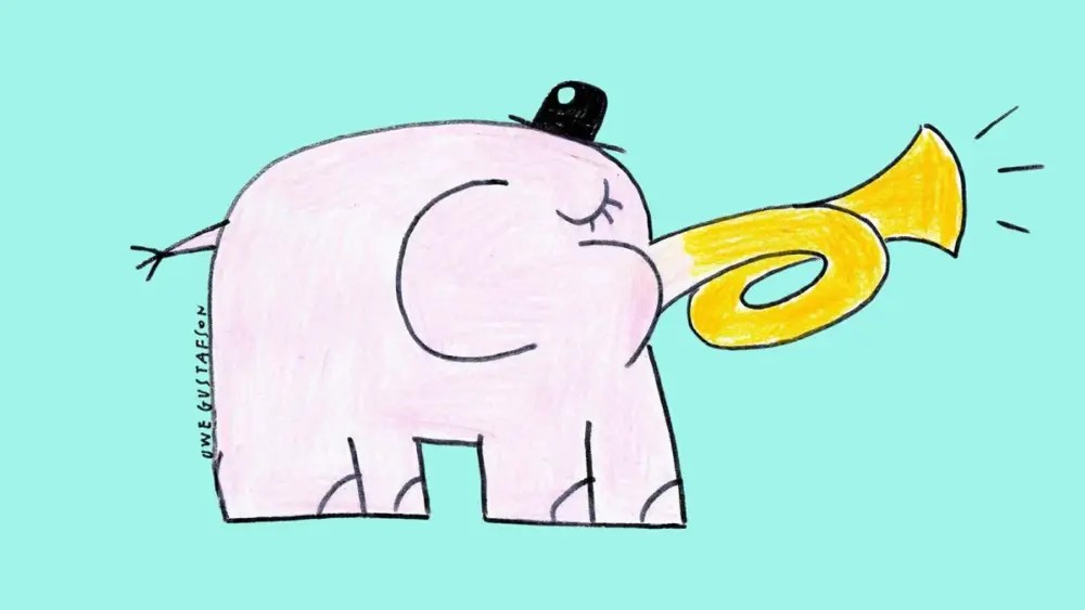 En tecknad elefant